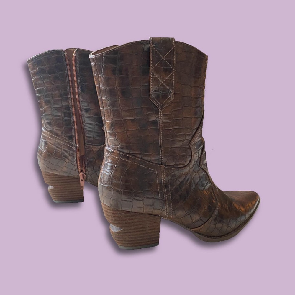 Western croc boots
